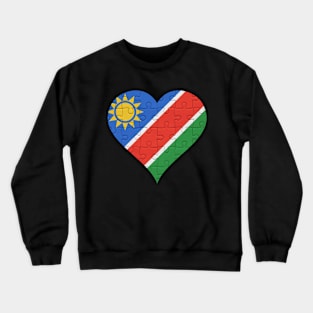 Namibian Jigsaw Puzzle Heart Design - Gift for Namibian With Namibia Roots Crewneck Sweatshirt